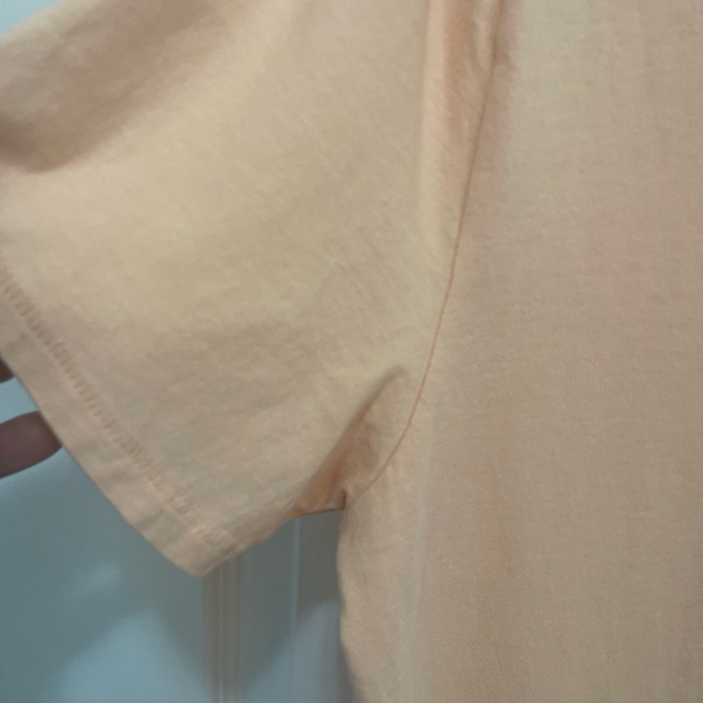 J.Crew Peach Graphic “Spritzed” Short Sleeve Tee Shirt , Orange Design - size M - Picture 9 of 12